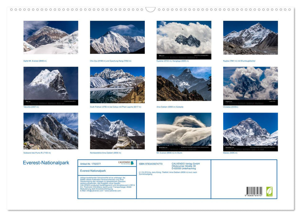 Everest-Nationalpark (CALVENDO Wandkalender 2025)