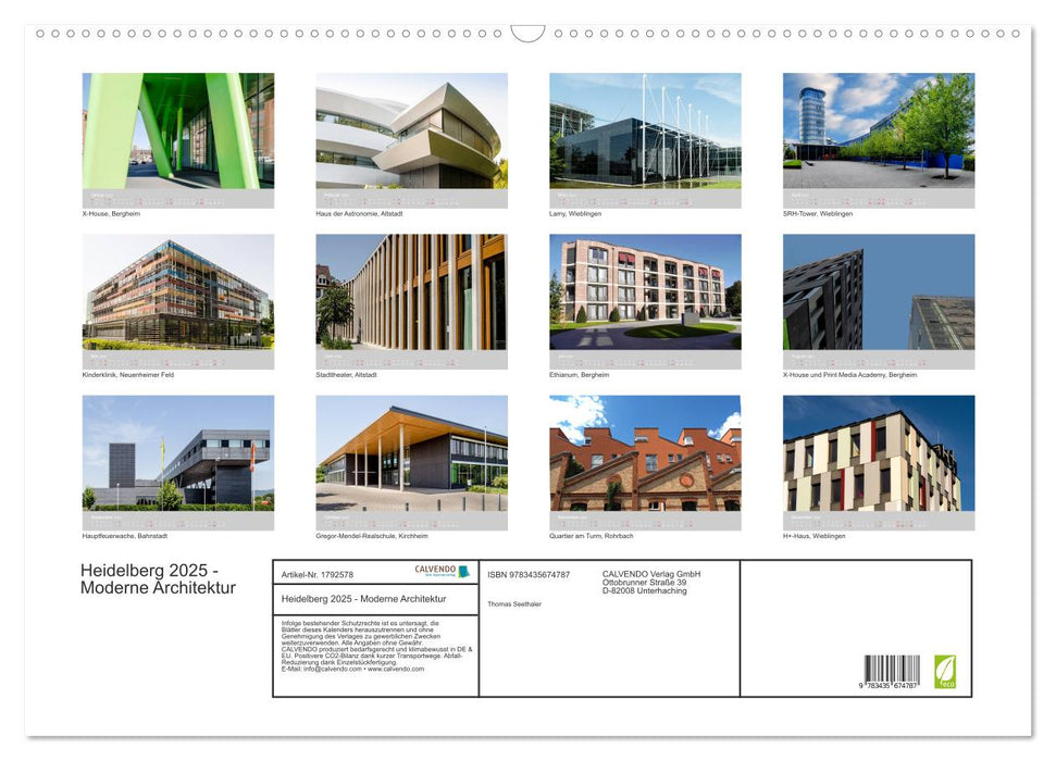 Heidelberg 2025 - Moderne Architektur (CALVENDO Wandkalender 2025)