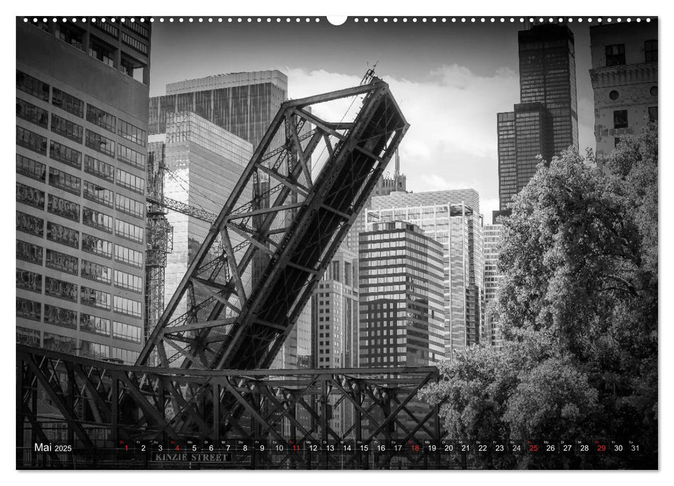 CHICAGO Monochrom (CALVENDO Premium Wandkalender 2025)