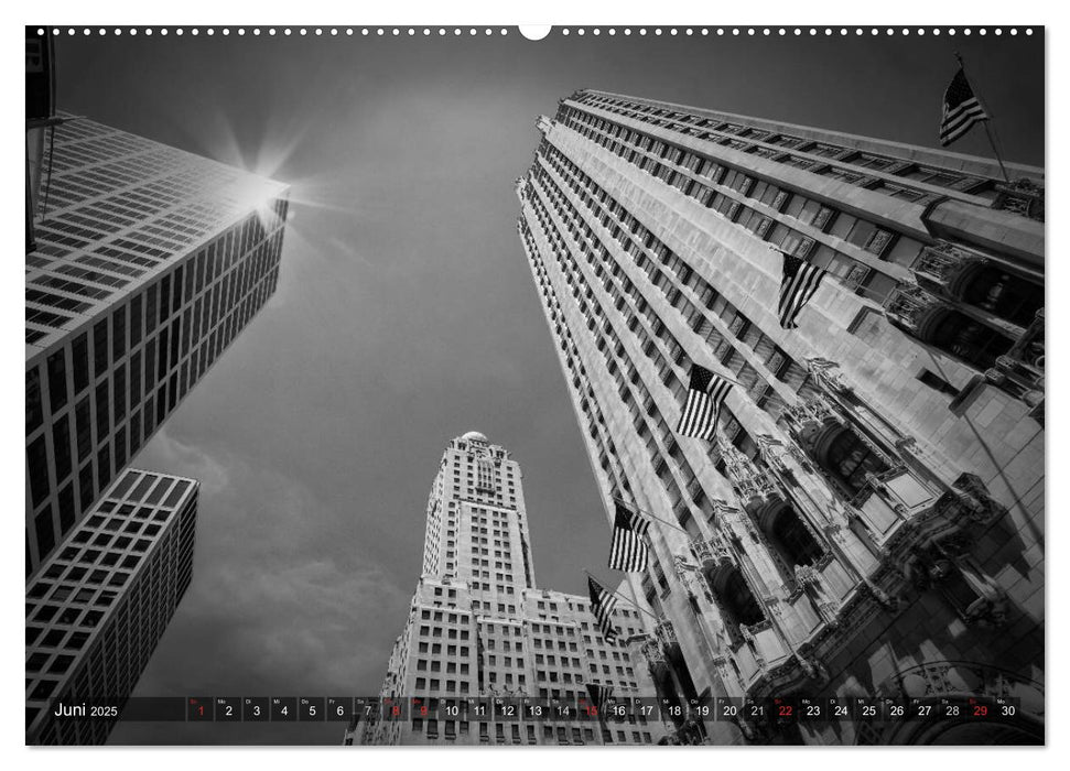 CHICAGO Monochrom (CALVENDO Premium Wandkalender 2025)