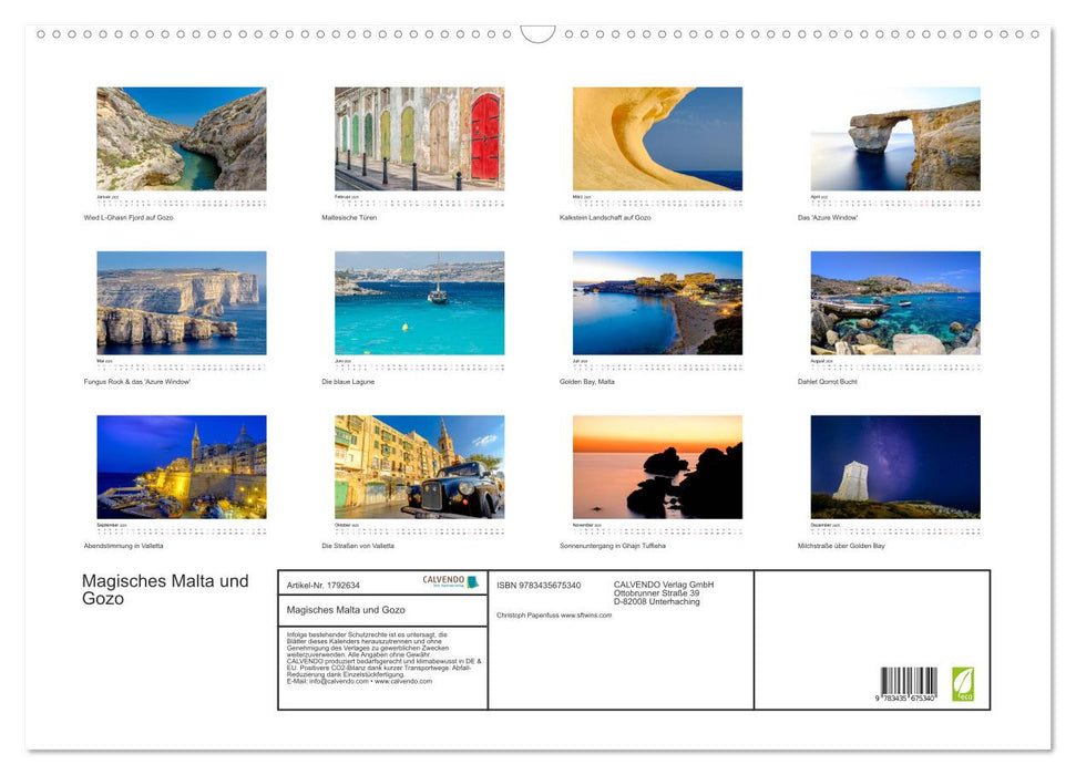 Magisches Malta und Gozo (CALVENDO Wandkalender 2025)