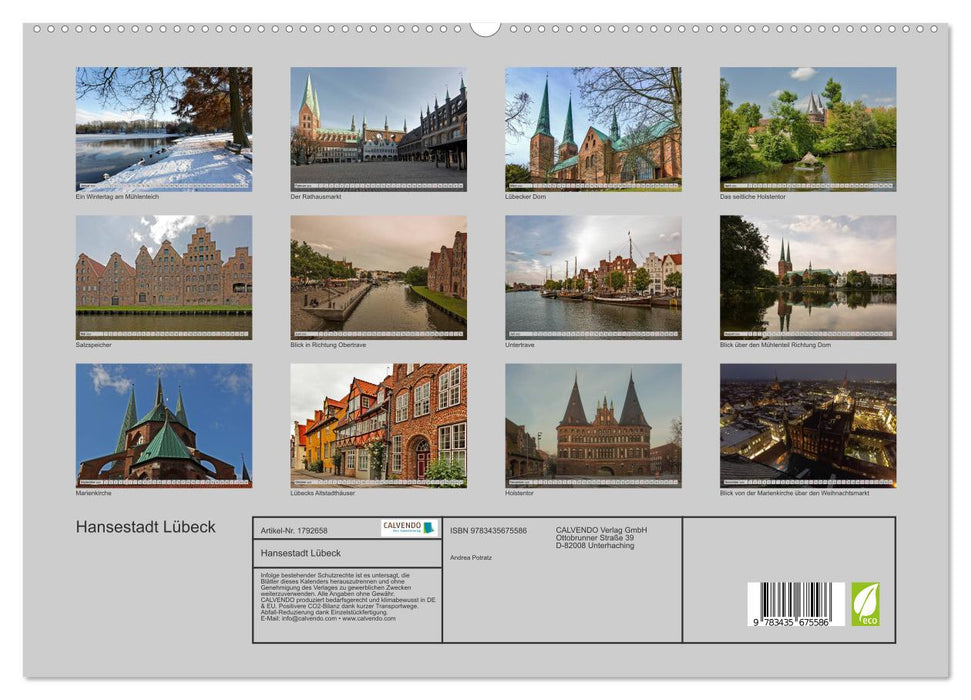 Hansestadt Lübeck (CALVENDO Premium Wandkalender 2025)