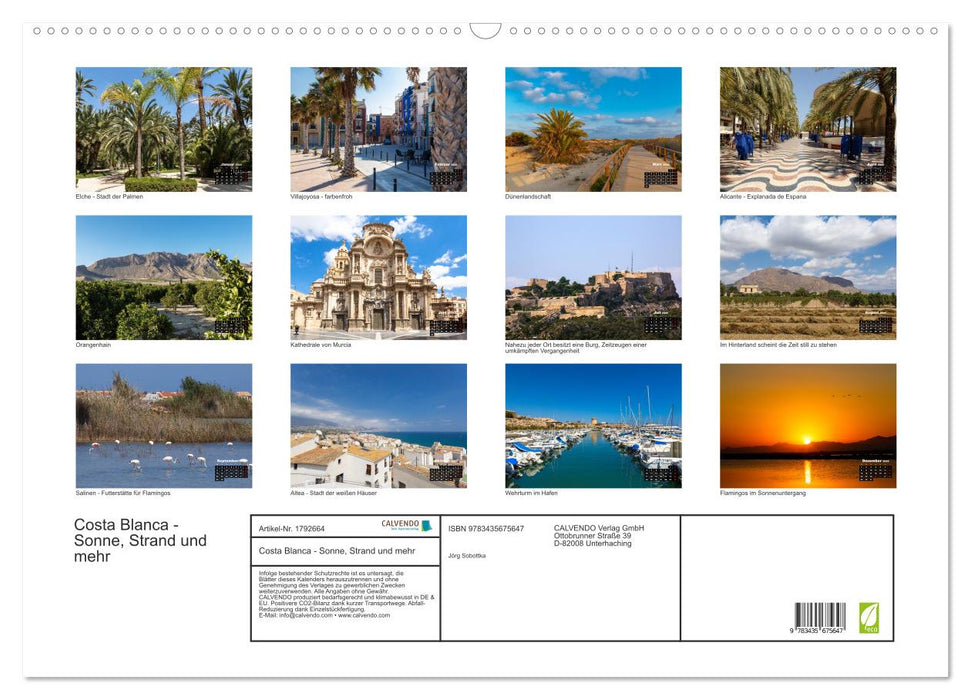 Costa Blanca - Sonne, Strand und mehr (CALVENDO Wandkalender 2025)