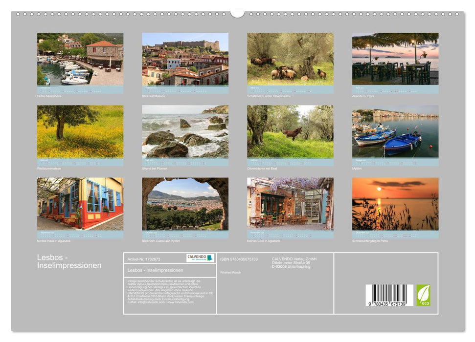 Lesbos - Inselimpressionen (CALVENDO Premium Wandkalender 2025)