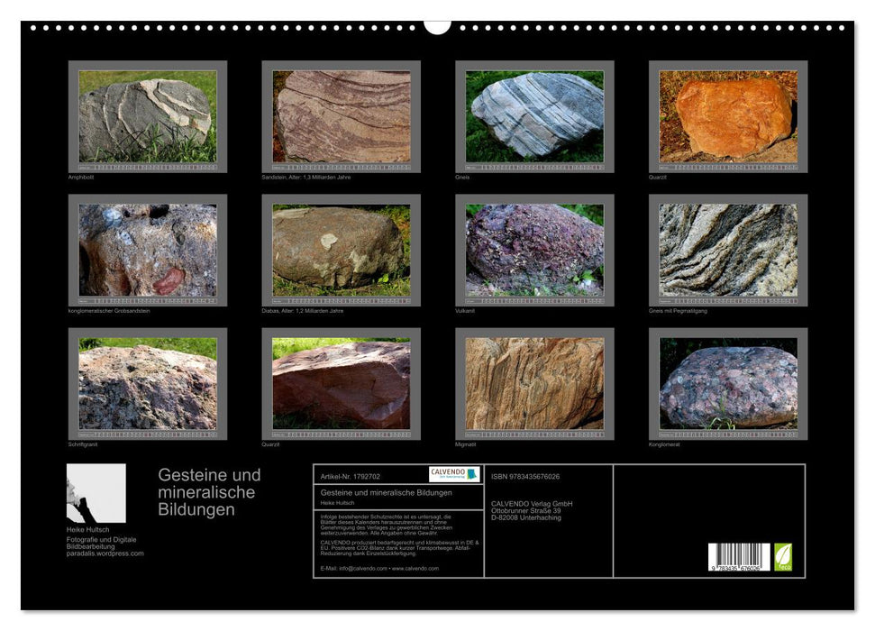 Gesteine und mineralische Bildungen (CALVENDO Wandkalender 2025)