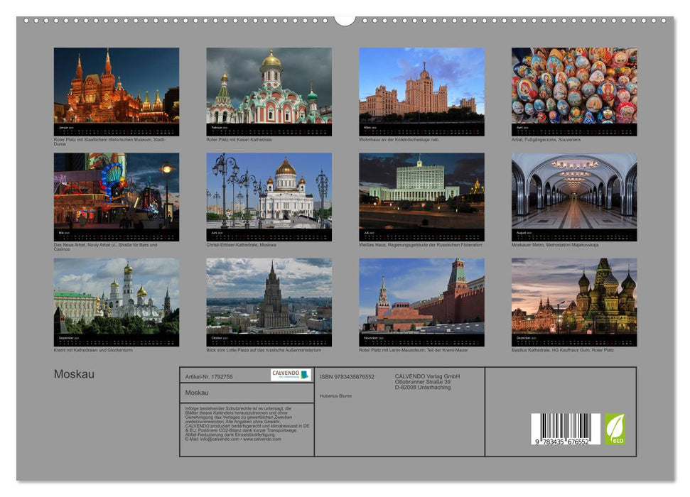 Moskau (CALVENDO Premium Wandkalender 2025)