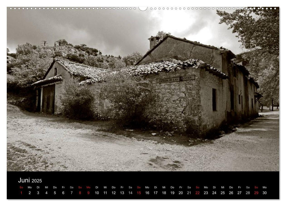 Spanien Impressionen in Schwarz-Weiß (CALVENDO Wandkalender 2025)