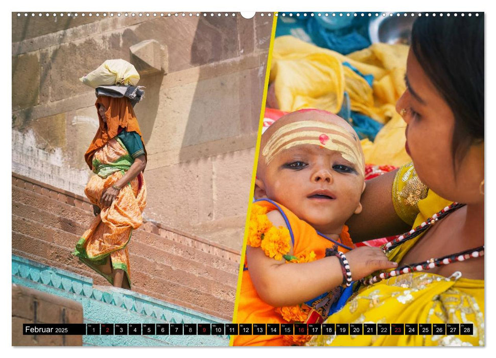 INDIEN Menschen Farben Impressionen (CALVENDO Premium Wandkalender 2025)