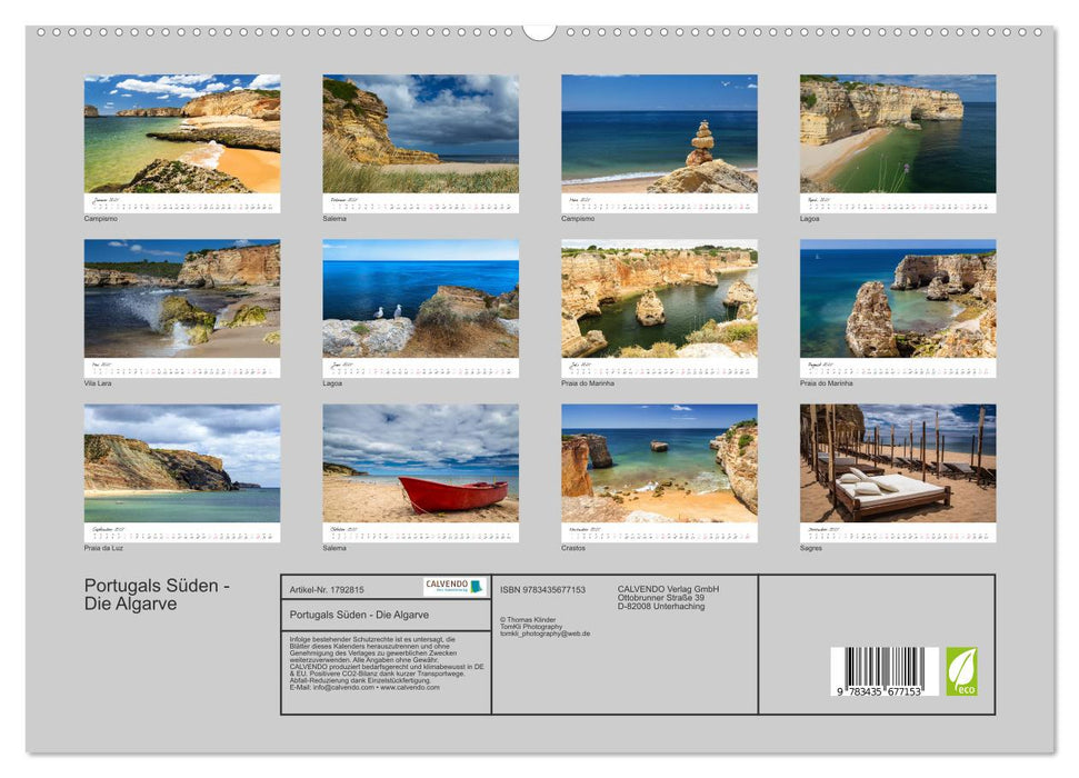 Portugals Süden - Die Algarve (CALVENDO Premium Wandkalender 2025)