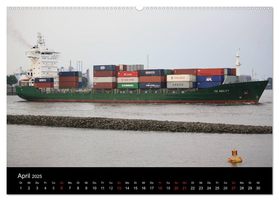 Schiffe im Hamburger Hafen (CALVENDO Premium Wandkalender 2025)