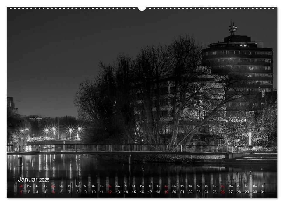 Heilbronn bei Nacht (CALVENDO Premium Wandkalender 2025)