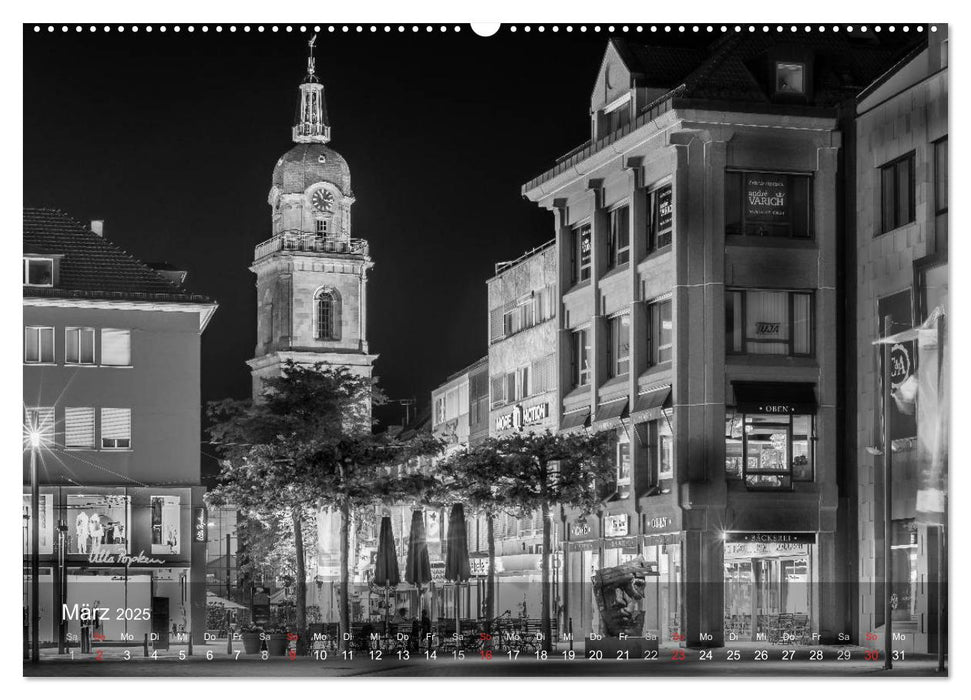 Heilbronn bei Nacht (CALVENDO Premium Wandkalender 2025)