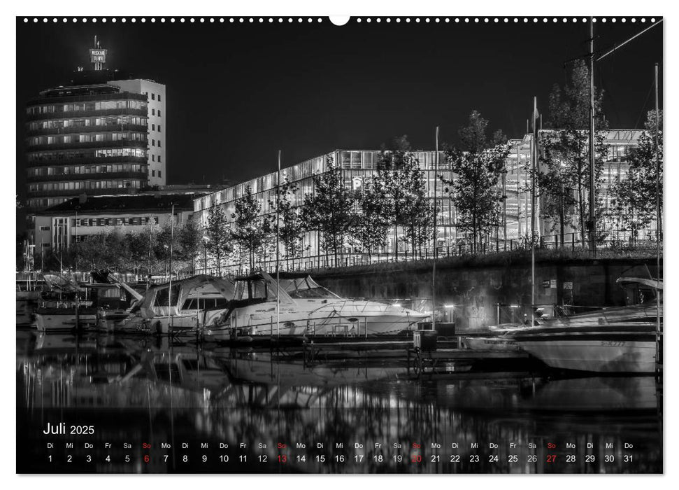 Heilbronn bei Nacht (CALVENDO Premium Wandkalender 2025)