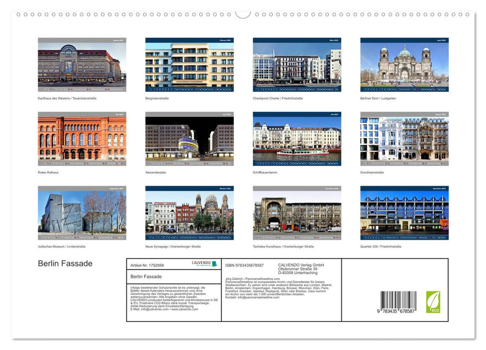 Berlin Fassade (CALVENDO Premium Wandkalender 2025)