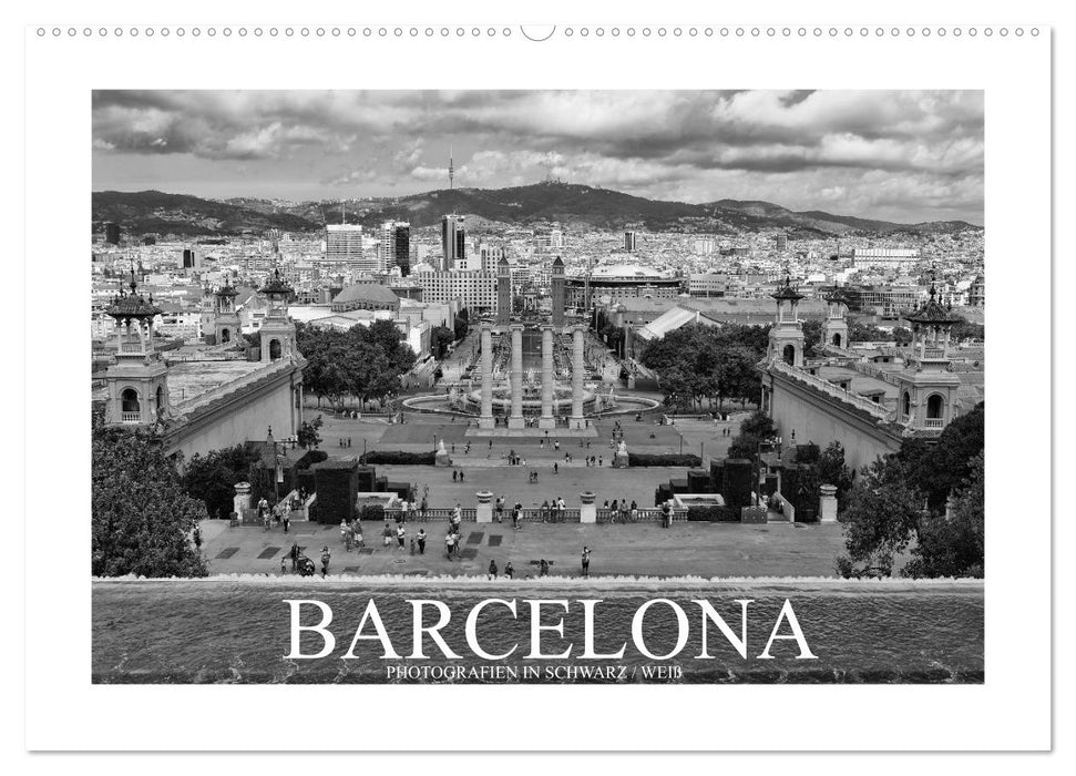 Barcelona Photografien in Schwarz / Weiß (CALVENDO Wandkalender 2025)