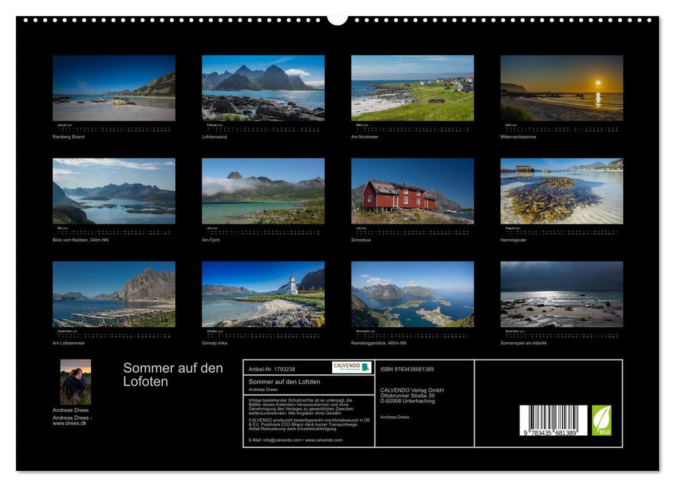 Sommer auf den Lofoten (CALVENDO Premium Wandkalender 2025)