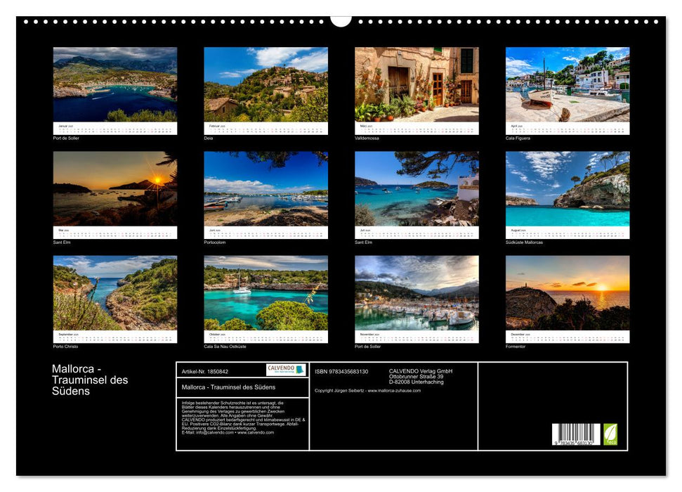 Mallorca - Trauminsel des Südens (CALVENDO Wandkalender 2025)