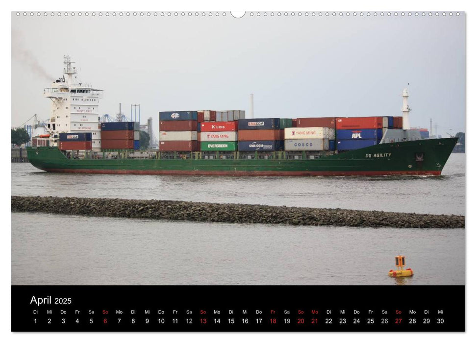 Schiffe im Hamburger Hafen (CALVENDO Wandkalender 2025)