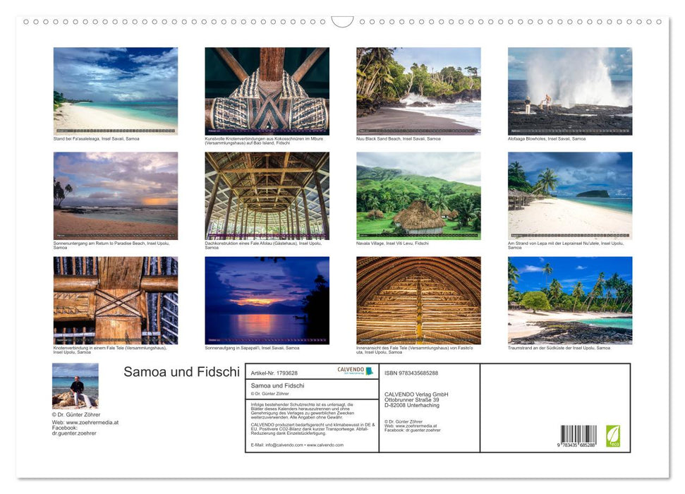 Samoa und Fidschi (CALVENDO Wandkalender 2025)
