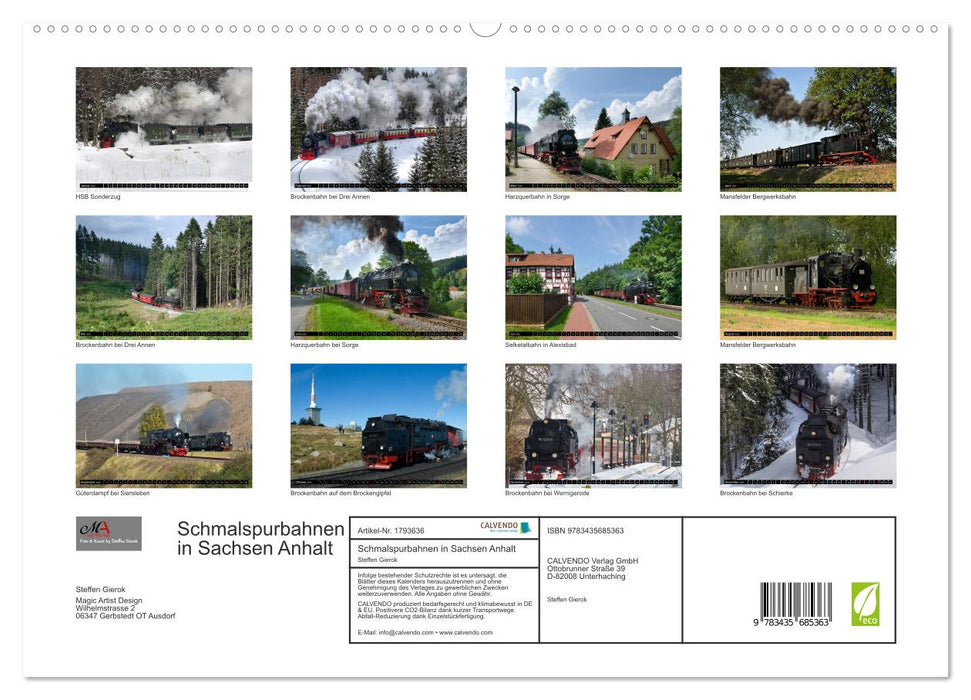 Schmalspurbahnen in Sachsen Anhalt (CALVENDO Premium Wandkalender 2025)