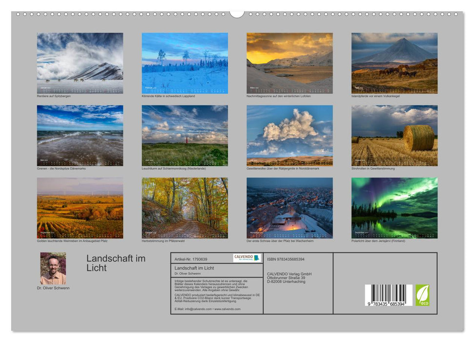 Landschaft im Licht (CALVENDO Premium Wandkalender 2025)