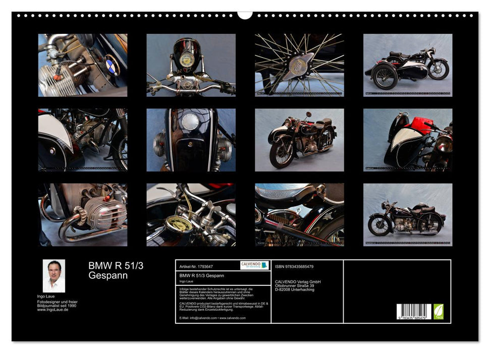 BMW R 51/3 Gespann (CALVENDO Wandkalender 2025)