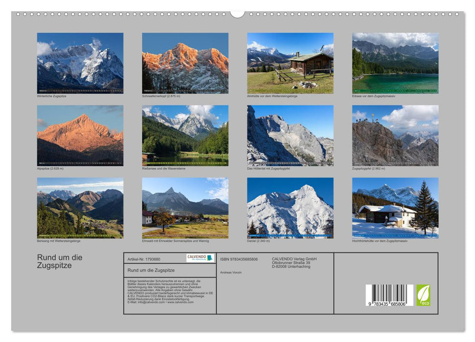 Rund um die Zugspitze (CALVENDO Premium Wandkalender 2025)