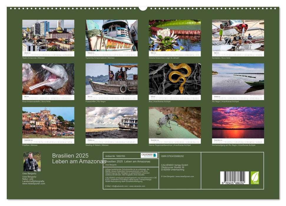 Brasilien 2025 Leben am Amazonas (CALVENDO Premium Wandkalender 2025)