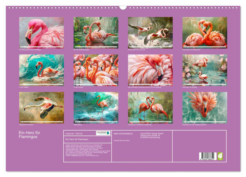 Ein Herz für Flamingos (CALVENDO Wandkalender 2025)