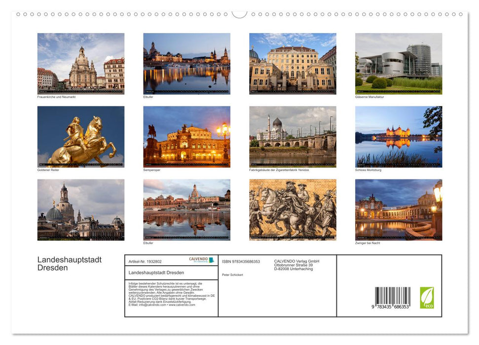 Landeshauptstadt Dresden (CALVENDO Premium Wandkalender 2025)