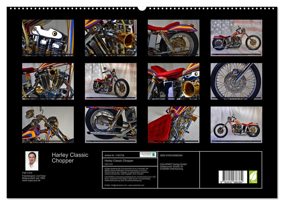 Harley Classic Chopper (CALVENDO Premium Wandkalender 2025)