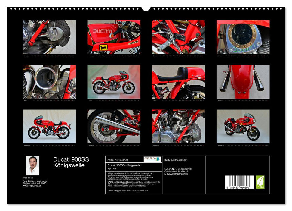 Ducati 900SS Königswelle (CALVENDO Premium Wandkalender 2025)