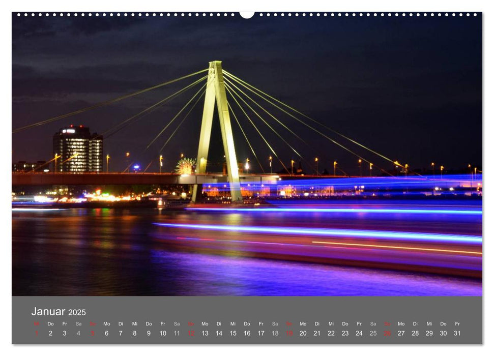 KÖLN BEI NACHT (CALVENDO Premium Wandkalender 2025)