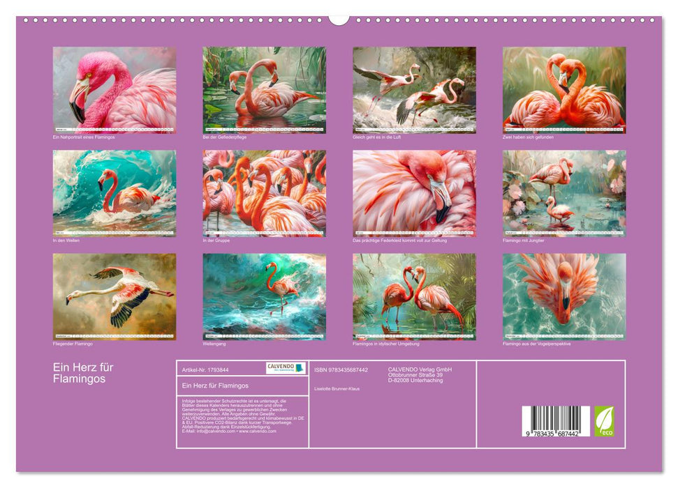 Ein Herz für Flamingos (CALVENDO Premium Wandkalender 2025)