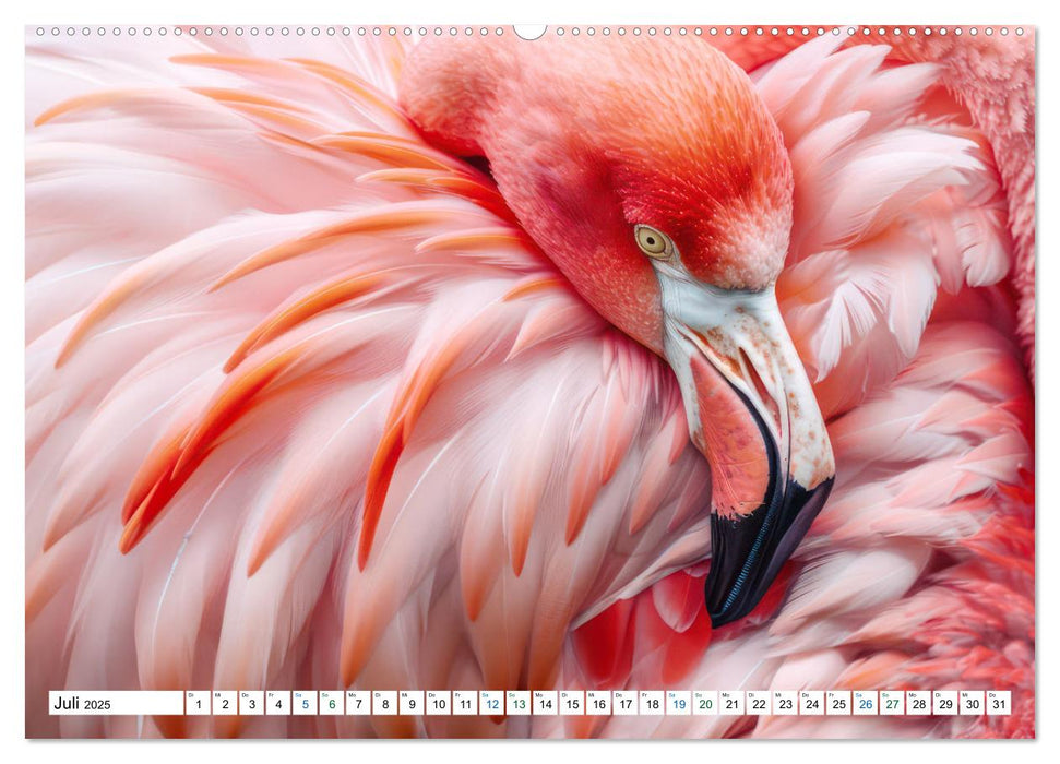 Ein Herz für Flamingos (CALVENDO Premium Wandkalender 2025)