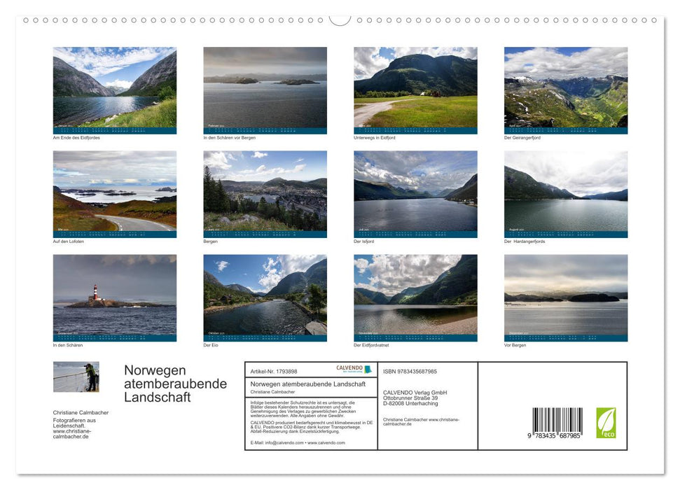 Norwegen atemberaubende Landschaft (CALVENDO Premium Wandkalender 2025)