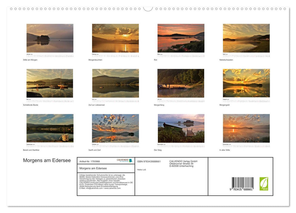 Morgens am Edersee (CALVENDO Premium Wandkalender 2025)