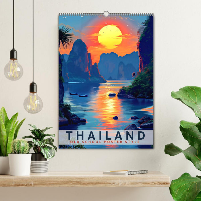 Thailand - Old School Poster Style (CALVENDO Wandkalender 2025)