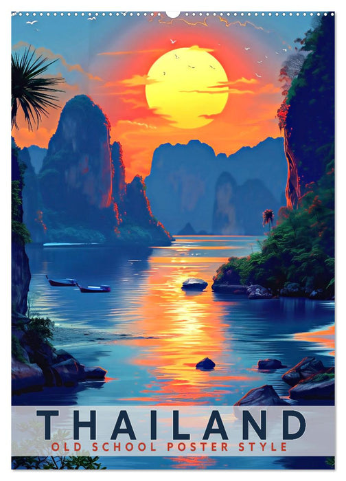 Thailand - Old School Poster Style (CALVENDO Wandkalender 2025)