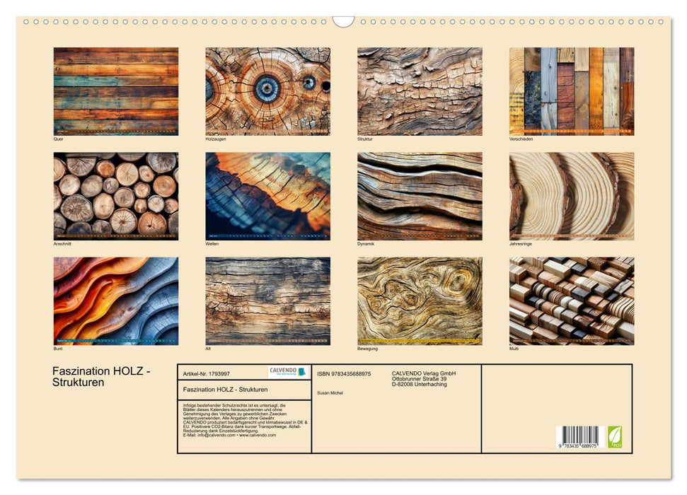 Faszination HOLZ - Strukturen (CALVENDO Wandkalender 2025)