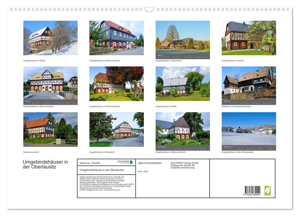 Umgebindehäuser in der Oberlausitz (CALVENDO Wandkalender 2025)