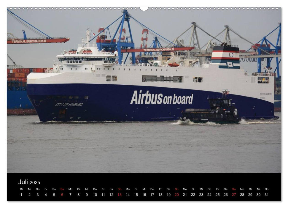 Schiffe auf der Elbe (CALVENDO Premium Wandkalender 2025)
