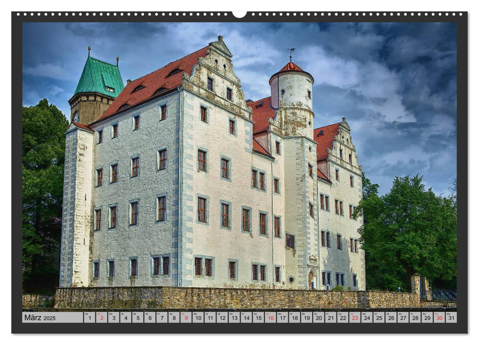 Burgen und Schlösser um Dresden (CALVENDO Premium Wandkalender 2025)
