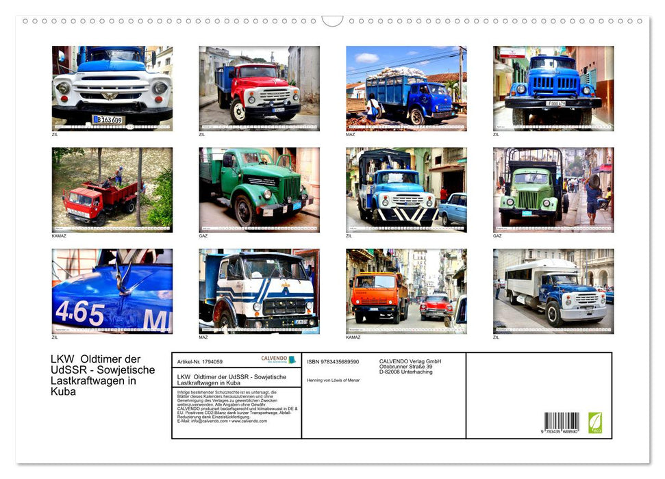 LKW Oldtimer der UdSSR - Sowjetische Lastkraftwagen in Kuba (CALVENDO Wandkalender 2025)