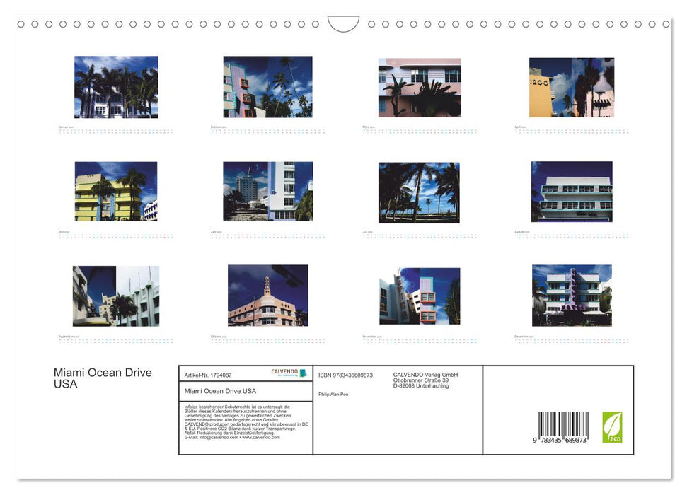 Miami Ocean Drive USA (CALVENDO Wandkalender 2025)