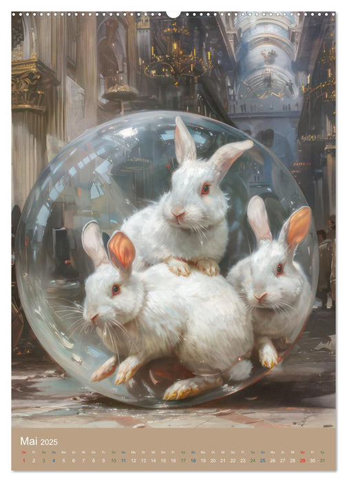 Schwebende Tiere in Seifenblasen - Humorbilder (CALVENDO Wandkalender 2025)