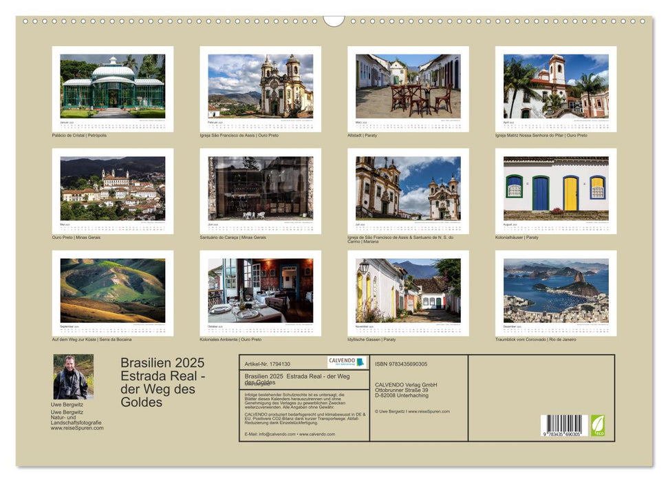 Brasilien 2025 Estrada Real - der Weg des Goldes (CALVENDO Wandkalender 2025)