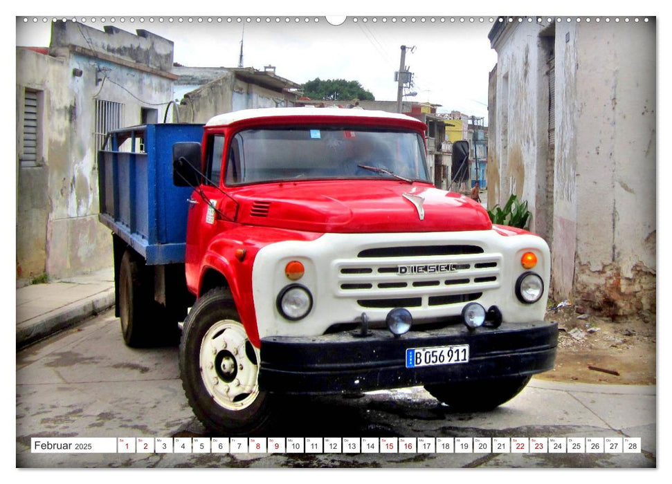 LKW Oldtimer der UdSSR - Sowjetische Lastkraftwagen in Kuba (CALVENDO Premium Wandkalender 2025)