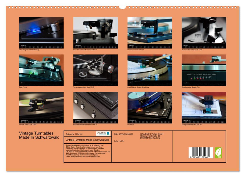 Vintage Turntables Made In Schwarzwald (CALVENDO Premium Wandkalender 2025)