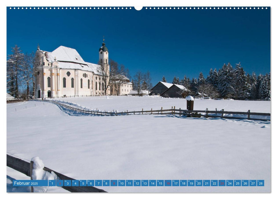 Kirchen und Kapellen in Bayern (CALVENDO Premium Wandkalender 2025)